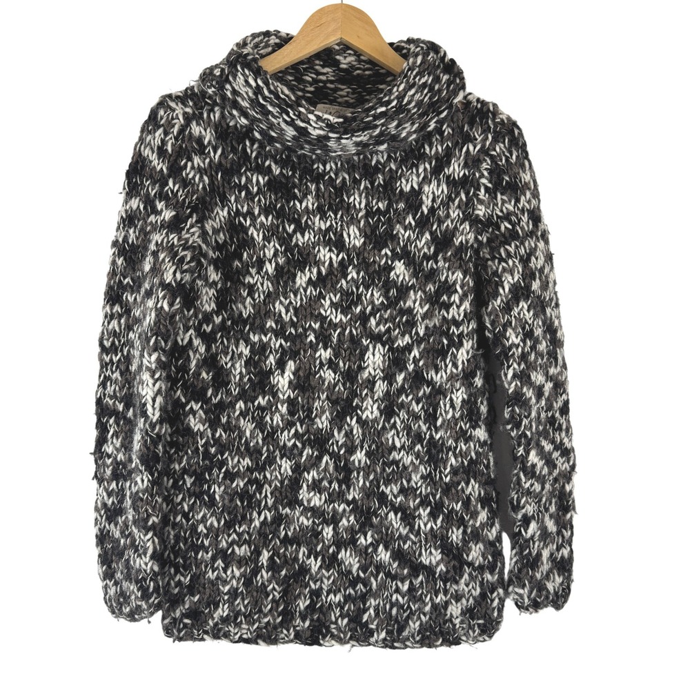 VTG! Wallace Chunky Knit Wool Mohair Blend Mock Neck Marled Sweater M